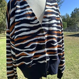 Ann Taylor Striped Cardigan Sweater